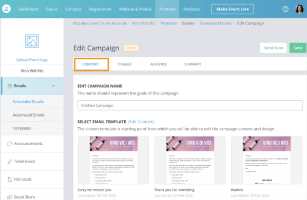 email campagin - event trends