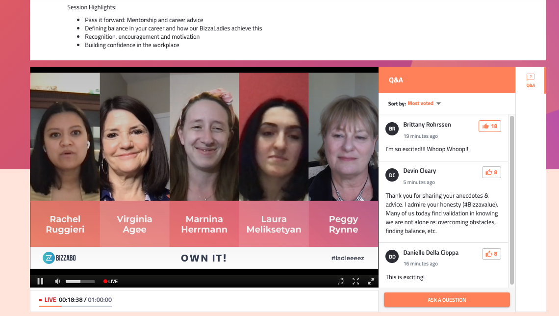 International Womens Month Event Takeaways - Q&A chat