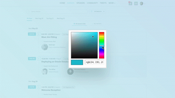 Customization in Bizzabo's new event agenda.