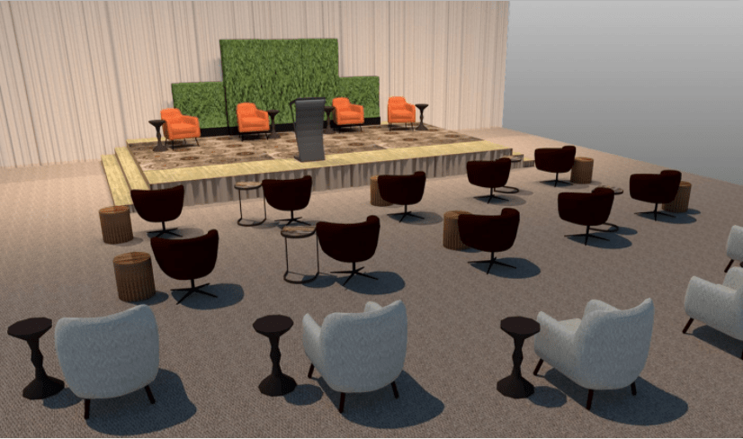 returning to in-person events safely - cort seating set social distance