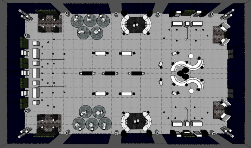 returning to inperson events safely-cort social distance floorplan