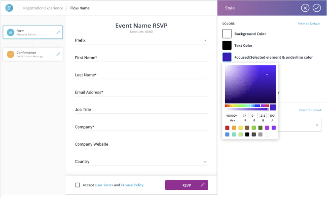 RSVP flow - field marketing product update
